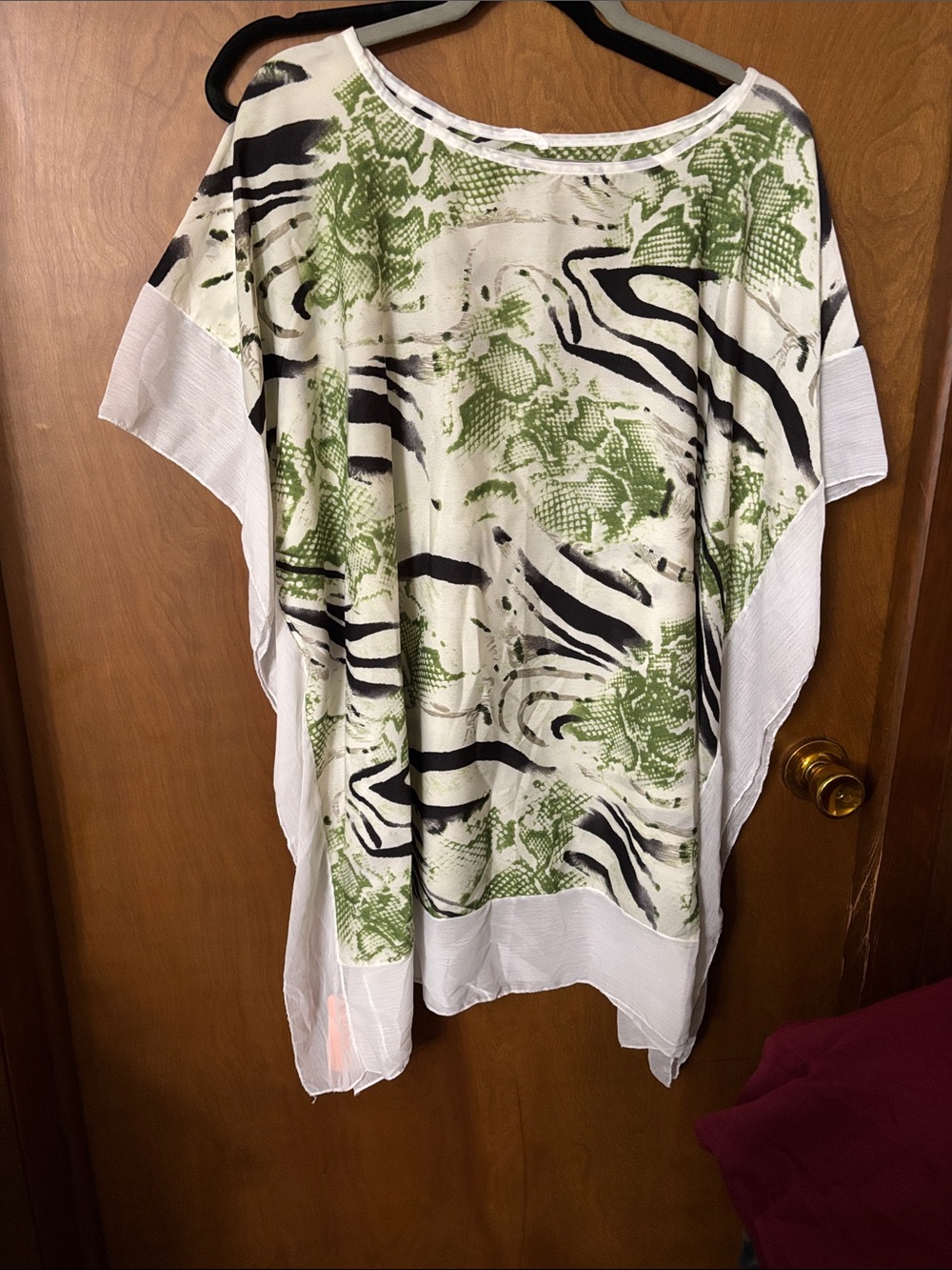 LOF Green Black White Printed Women's Swim Coverup